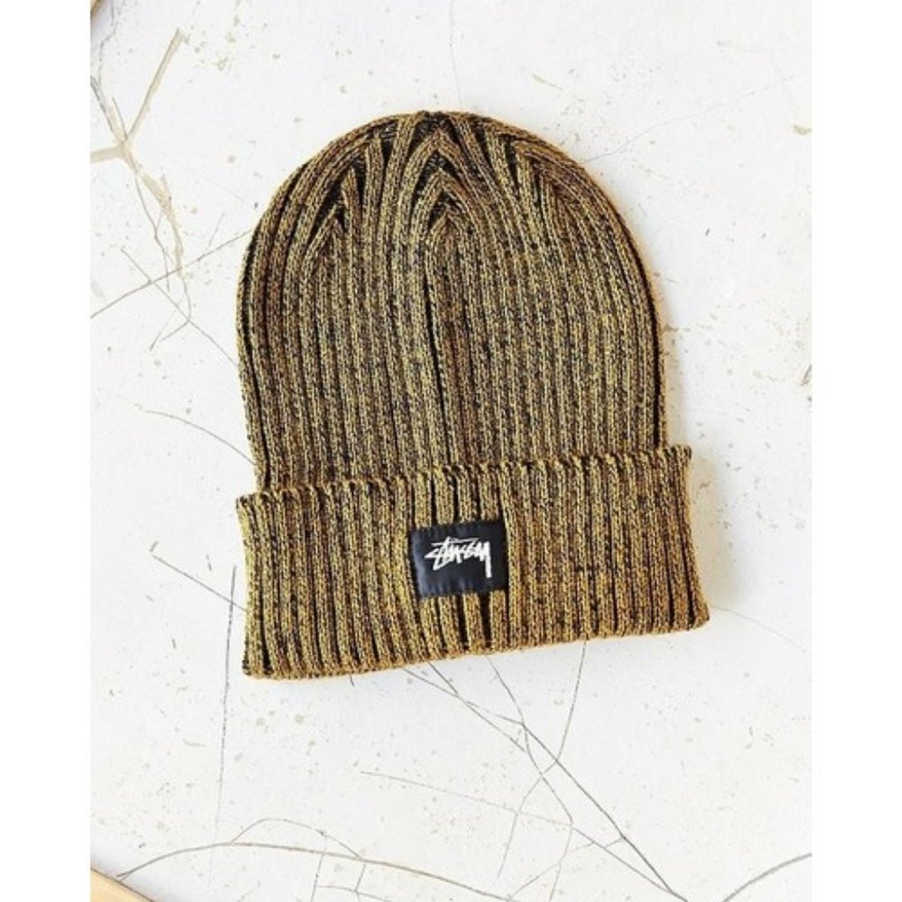 Stussy stock plated gold melange beanie